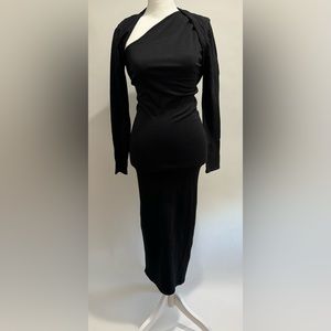 Zara Bodycon Black Maxi Dress NWT